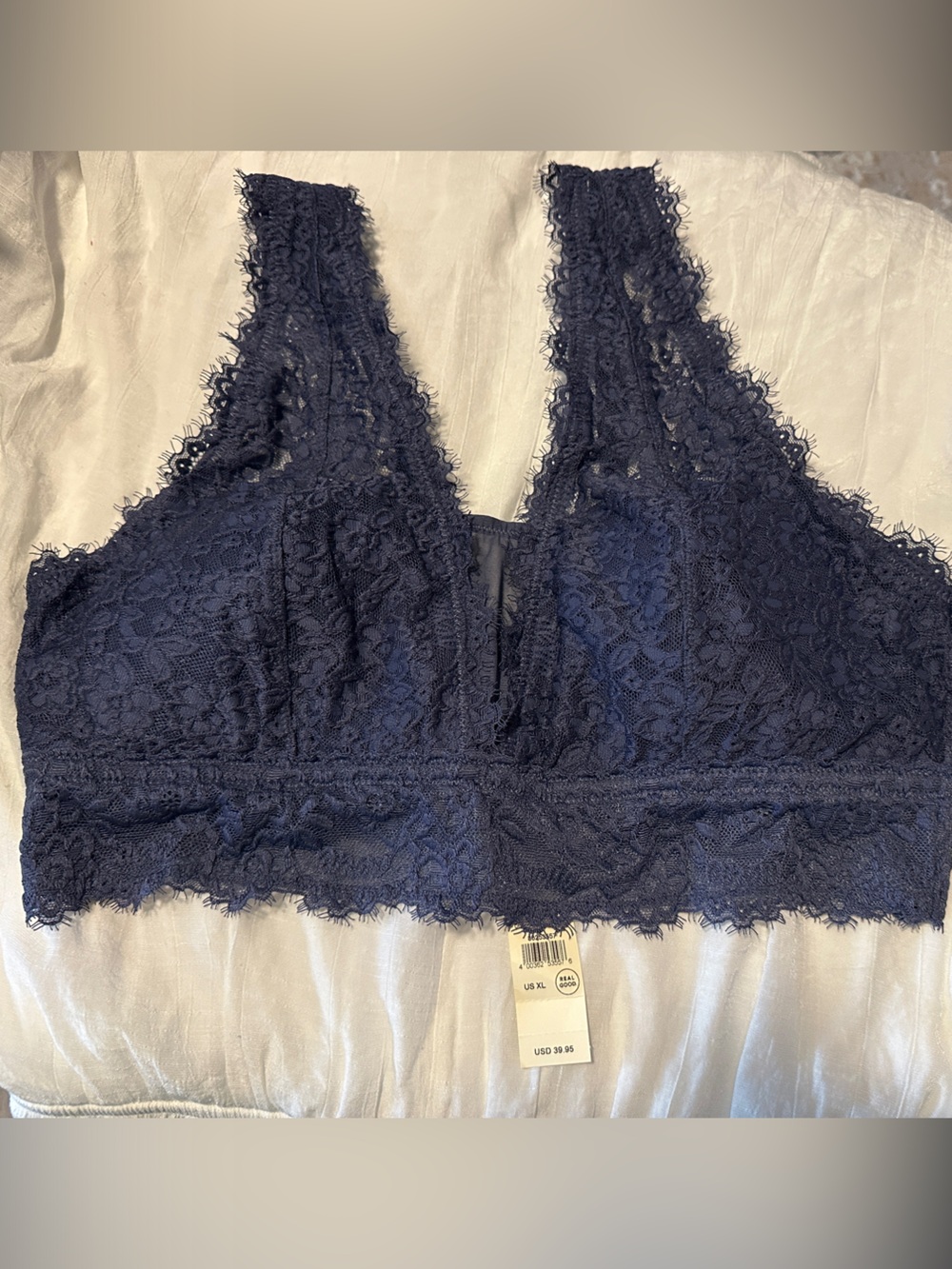 aerie Navy Lace Longline Bralette